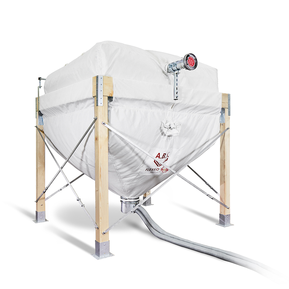 Pelletsilo Flexilo HOLZ von A.B.S. mit Holzgestell