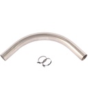 Edelstahl-Rohrbogen 90°, R = 250 mm, DN 50 – Set mit 2 Schellen