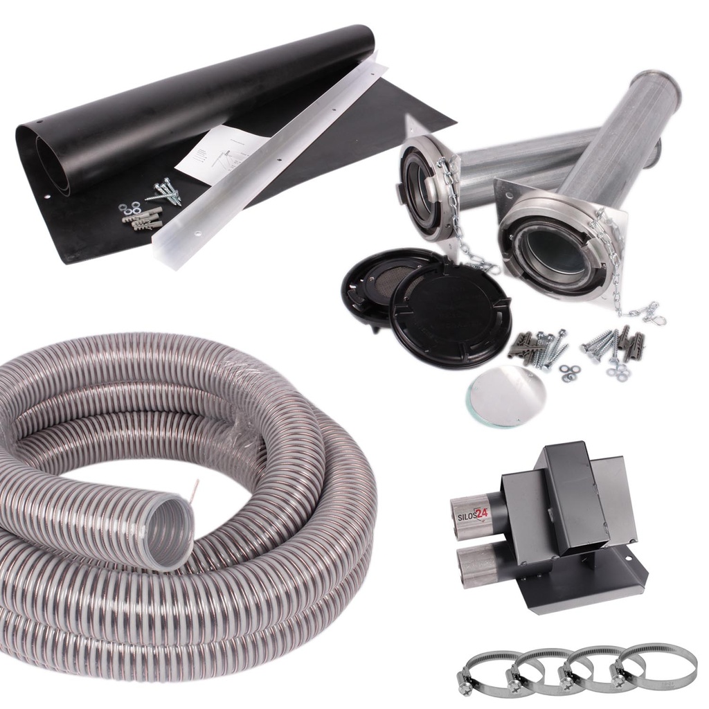 [PL-5482] Lagerraum-Komplettset: Saugsonden, Befüllset, Prallmatte und Schlauch (kurze Stutzen / 1 Stück / 10 m)