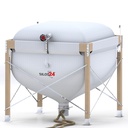 Silo-Set mit Holzgestell, Absaugtopf und Förderschlauch
