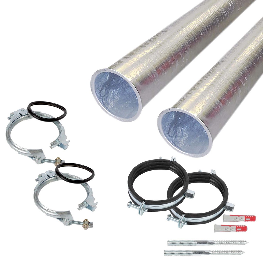 [PL-6179] Füllrohr-Verlängerung 2 x 1000 mm – Set mit Spannringen und Schellen