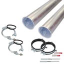 Füllrohr-Verlängerung 2 x 1000 mm – Set mit Spannringen und Schellen