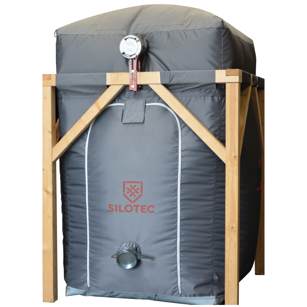 [PL-6994] Silotec Pelletsilo HPL ÖKO zur Handentnahme, Holzgestell (165 x 165 cm / 1,80 - 2,15 m)