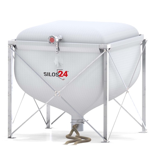 Silo Standard inkl. Absaugtopf, Schlauch NW 50/50 & Befestigungsschellen TYP 2818 (2.9 x 2.9 x 2.0 m).50 m